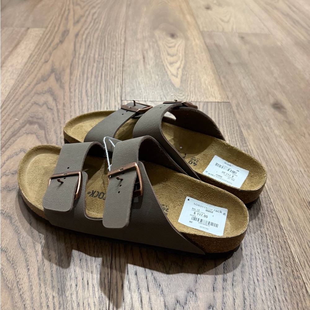New Birkenstock Taupe Double Strap Sandals - Picture 2 of 6